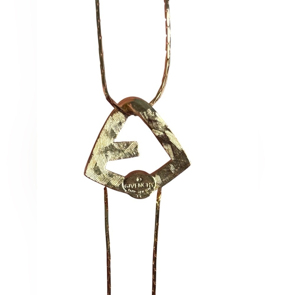 Givenchy gold-tone geometric pendant with a rhinestone necklace - Picture 3 of 4
